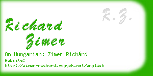 richard zimer business card